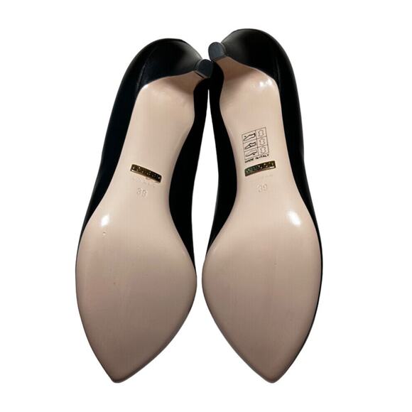 Gucci NIB Molina Black Nappa Pointed Toe Heart Heels Pumps 39 NEW - Picture 6 of 8